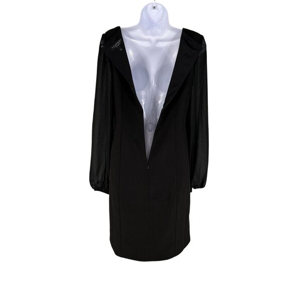 Shelli Segal Laundry Womens 6 NWT Black Dress Sheer Sleeves Deco Button Cocktail - Picture 3 of 16